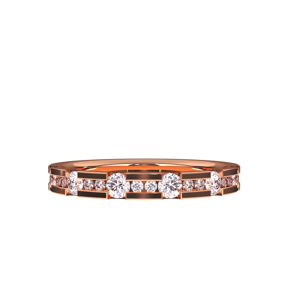 Fancy Round Diamond Half Eternity Band